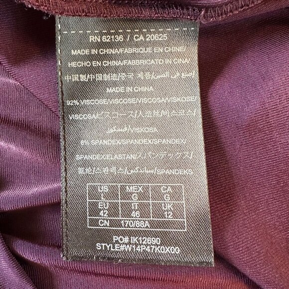 Guess Womens Sleeveless Drape Front Top Size L Viscose Blend Plum - Picture 7 of 11